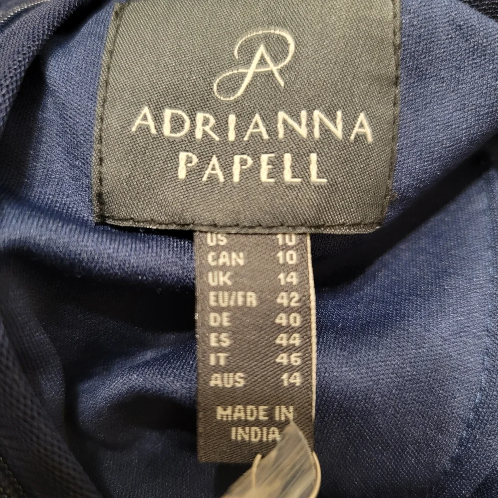 Adrianna Papell Embellished Tulle Midi Dress Sz 10 - Picture 4 of 7